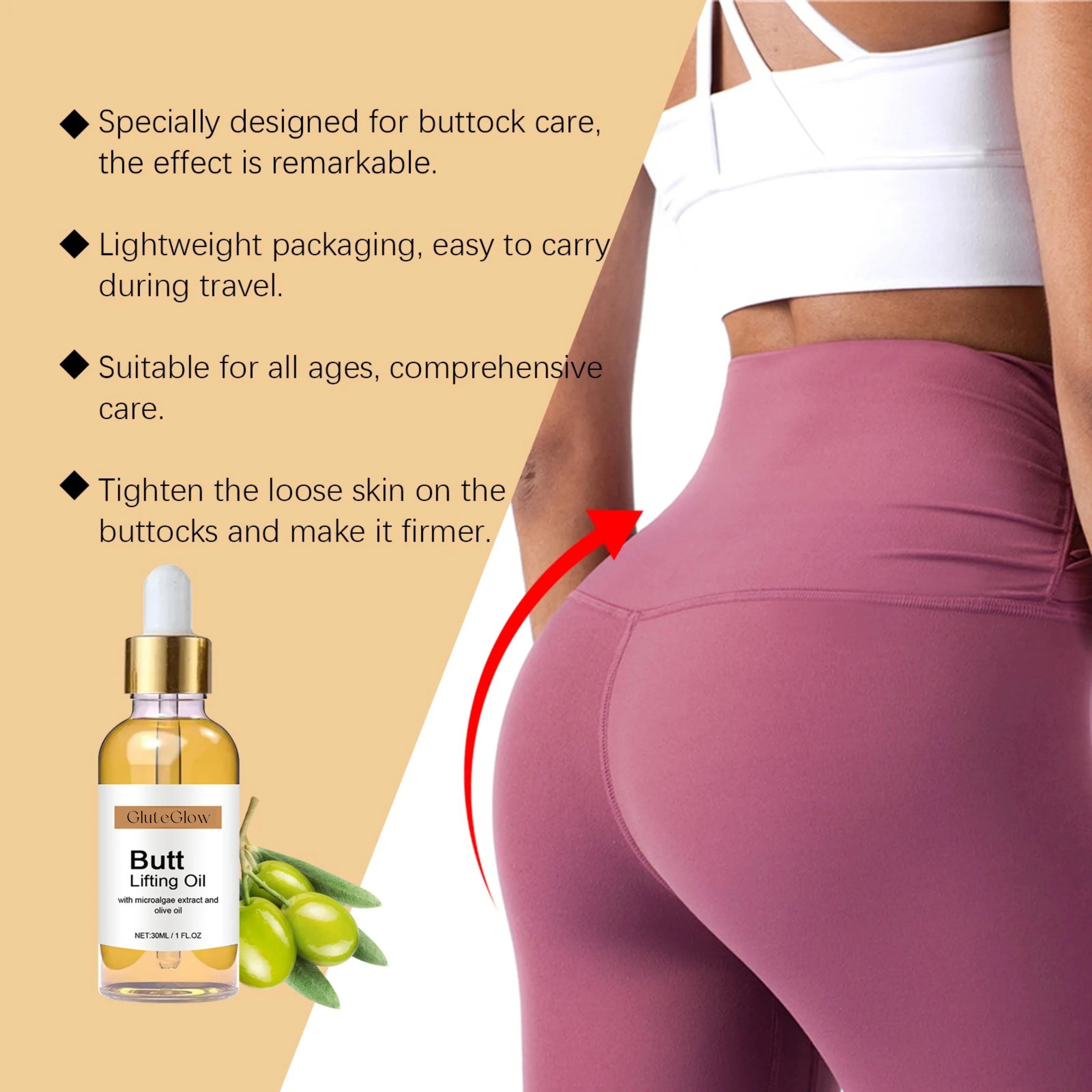 GluteGlow – The Curve-Enhancing Oil for a Fuller, Firmer Booty