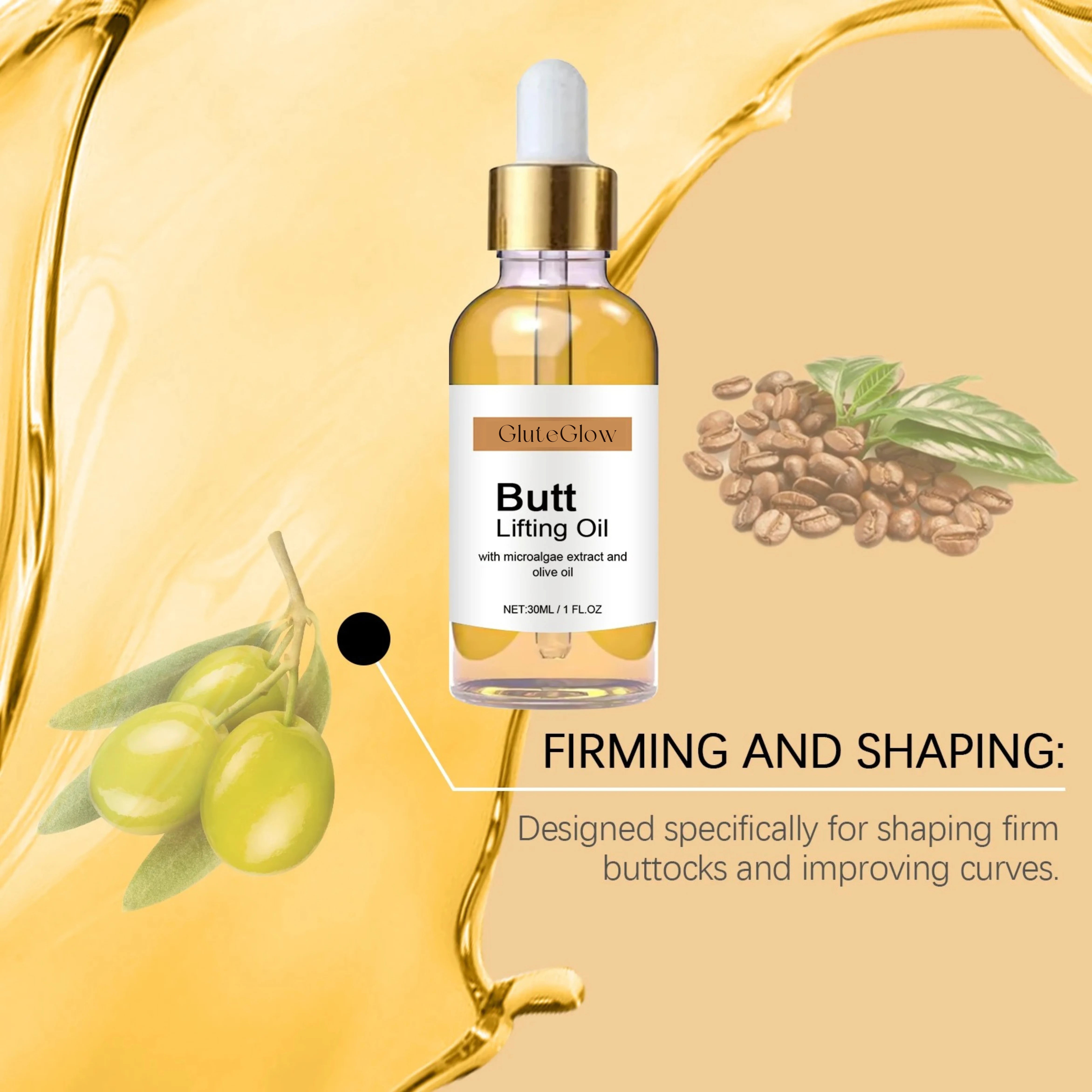 GluteGlow – The Curve-Enhancing Oil for a Fuller, Firmer Booty