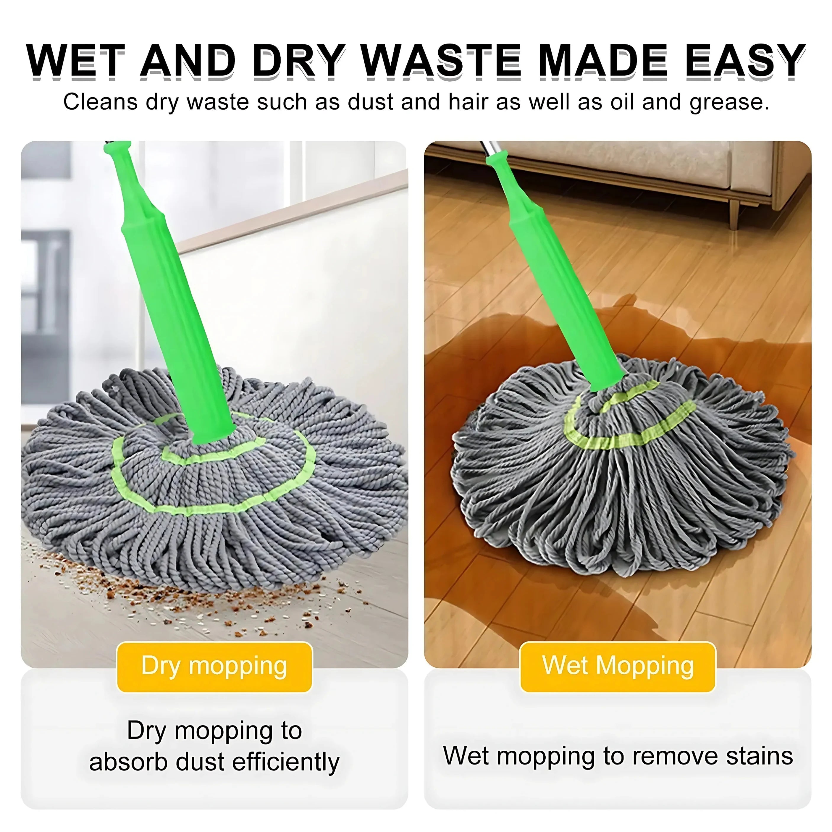 SwiftDry Mop – Clean and Dry in One Swipe